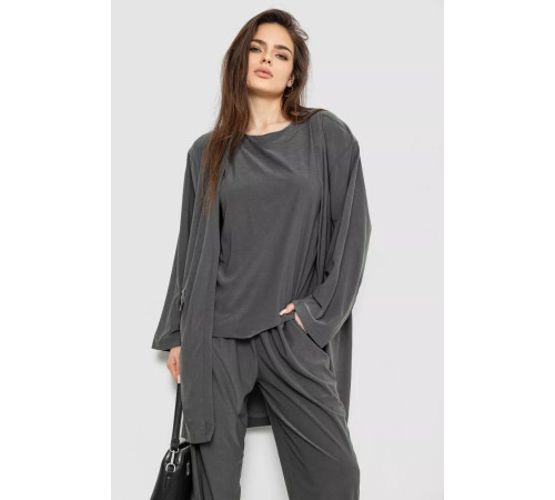 Костюм жіночий трійка класичний, колір хакі, 167R0120