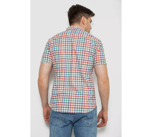 Сорочка чоловіча в клітку, колір молочний, 214R842