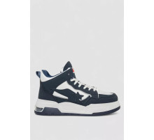 Кросівки жіночі на хутрі, колір синьо-білий, 243R106-1