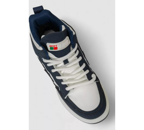 Кросівки жіночі на хутрі, колір синьо-білий, 243R106-1