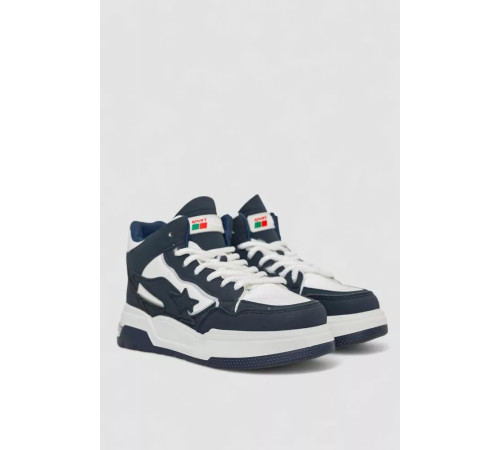 Кросівки жіночі на хутрі, колір синьо-білий, 243R106-1