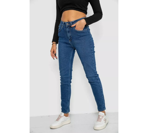 Джинси жіночі Mom-fit стрейч, колір синій, 244R1152