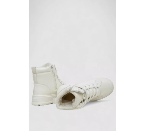 Ботинки зимние женские на меху, цвет белый, 248RMB16