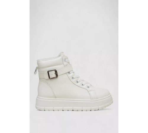 Ботинки зимние женские на меху, цвет белый, 248RMB16