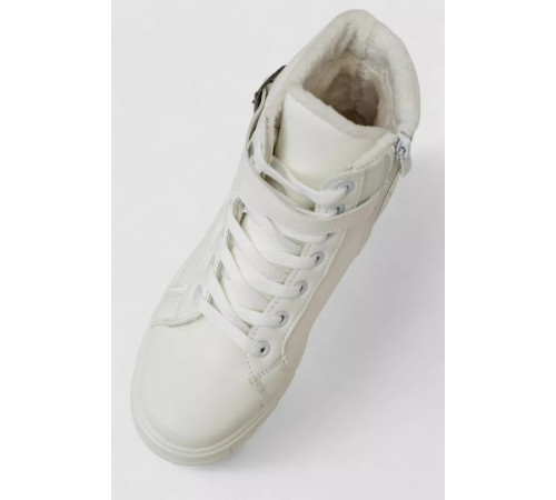 Ботинки зимние женские на меху, цвет белый, 248RMB16