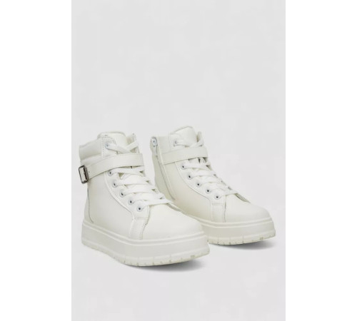 Ботинки зимние женские на меху, цвет белый, 248RMB16