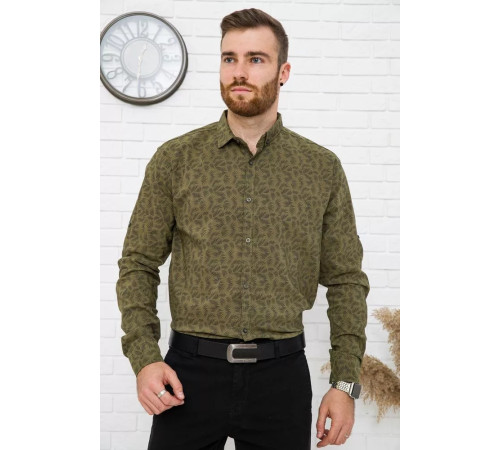 Рубашка мужская, хаки, натуральный хлопок, 511F015 цвет Хаки