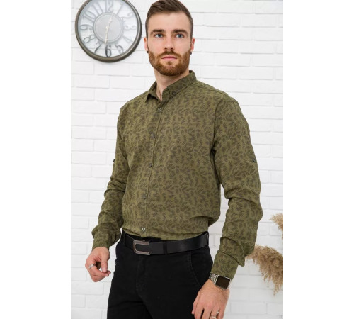 Рубашка мужская, хаки, натуральный хлопок, 511F015 цвет Хаки