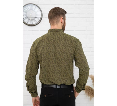 Рубашка мужская, хаки, натуральный хлопок, 511F015 цвет Хаки