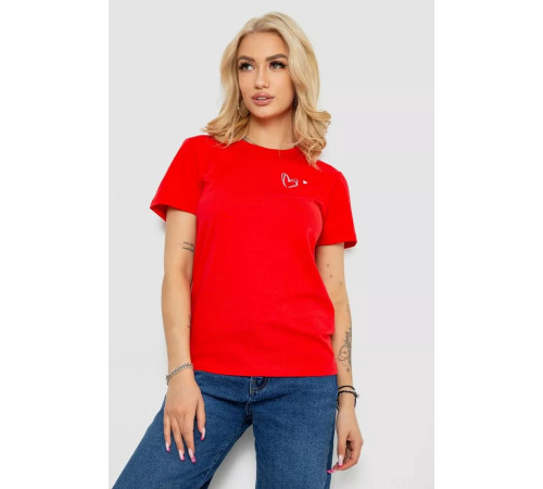 Футболка жіноча з принтом, колір червоний, 238R57800