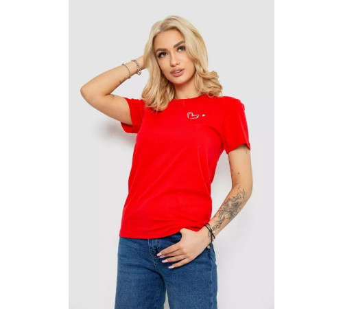 Футболка жіноча з принтом, колір червоний, 238R57800