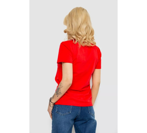 Футболка жіноча з принтом, колір червоний, 238R57800