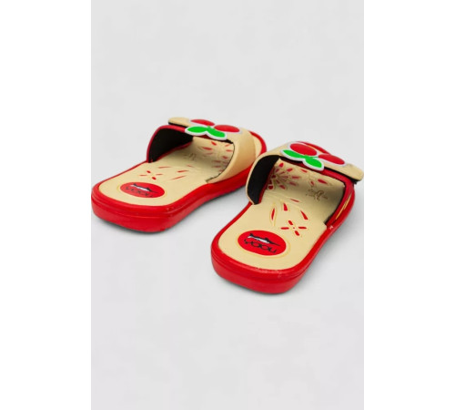 Шльопанці дитячі для дівчаток, колір червоно-бежевий, 243R6009b-17A