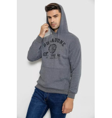 Худой мужской на флисе с капюшоном, цвет серый, 244R2197