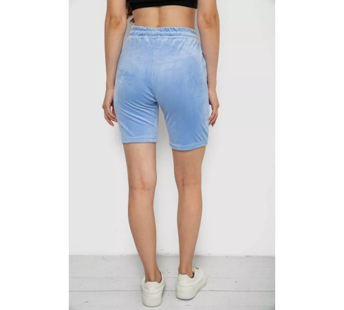 Шорти жіночі велюрові, колір блакитний, 238R58169-2