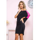 Мини-платье с короткими рукавами, черно-розового цвета, 167R150-1.