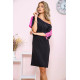 Мини-платье с короткими рукавами, черно-розового цвета, 167R150-1.