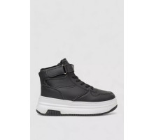 Кроссовки женские зимние на меху, цвет черно-белый, 248RAM04