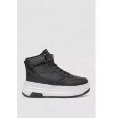 Кросівки жіночі зимові на хутрі, колір чорно-білий, 248RAM04