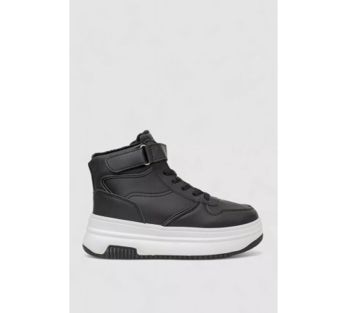 Кроссовки женские зимние на меху, цвет черно-белый, 248RAM04