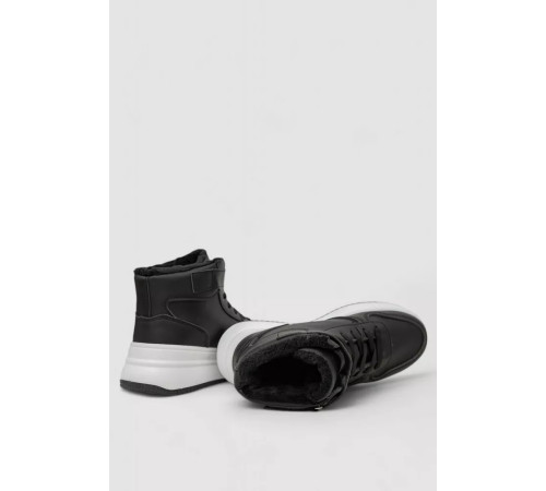 Кроссовки женские зимние на меху, цвет черно-белый, 248RAM04