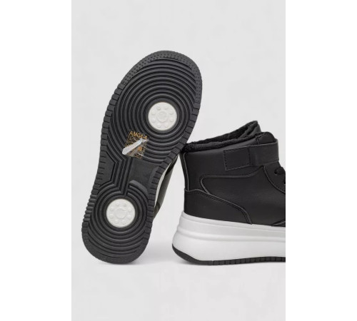 Кроссовки женские зимние на меху, цвет черно-белый, 248RAM04