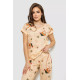 Піжама жіноча з принтом, колір бежевий, 243R6018-P31