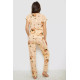 Піжама жіноча з принтом, колір бежевий, 243R6018-P31