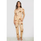 Піжама жіноча з принтом, колір бежевий, 243R6018-P31