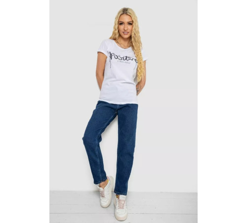 Футболка жіноча з принтом, колір білий, 244R2212