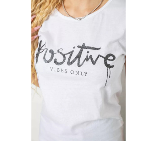 Футболка жіноча з принтом, колір білий, 244R2212