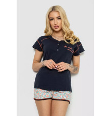 Женская пижама с принтом, цвет синий, 243R0004-P18