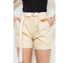 Шорты женские с ремнем, цвет светло-бежевый, 214R639.