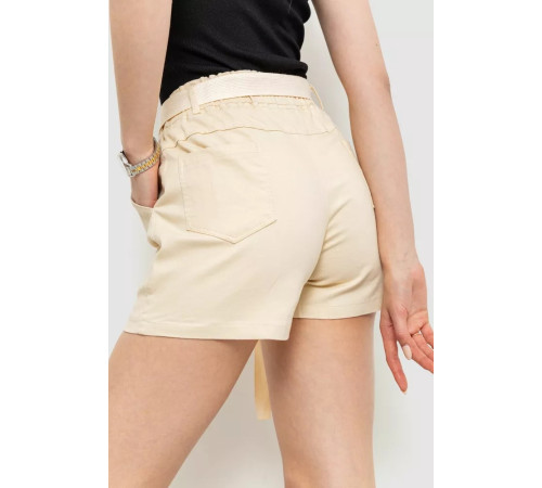 Шорты женские с ремнем, цвет светло-бежевый, 214R639.
