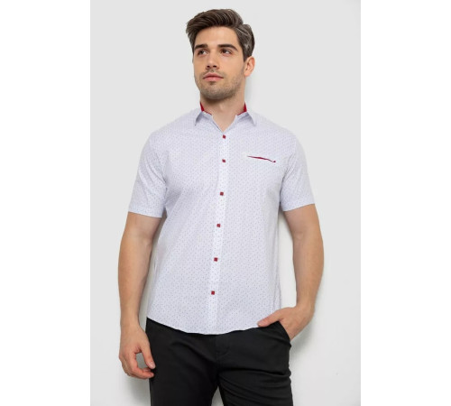 Рубашка мужская с принтом, цвет белый, 214R7332