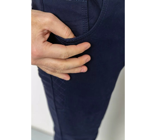 Джоггери чоловічі на флісі, колір темно-синій, 182R2098