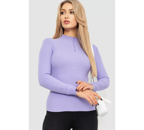 Водолазка женская в рубчик, цвет сиреневый, 204R044