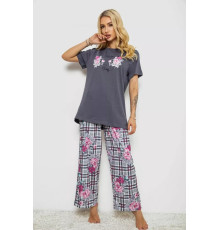 Женская пижама с принтом, цвет серый, 243R10367