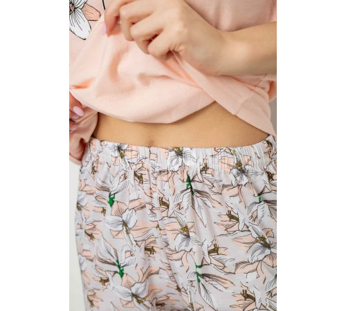 Пижама женская с принтом, цвет персиковый, 243R2080.