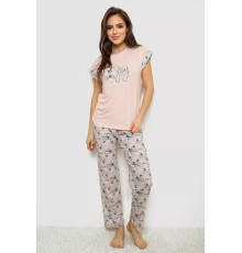 Пижама женская с принтом, цвет персиковый, 243R2080.