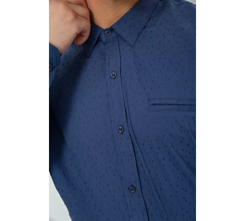 Рубашка мужская классическая, цвет темно-синий, 244R31-56-302.