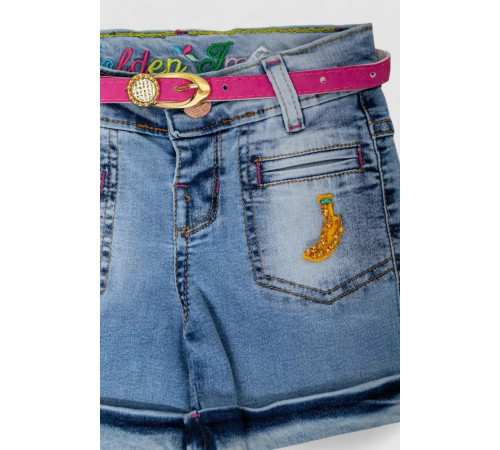 Джинсовые шорты для девочки, цвет синий, 247R1210-1