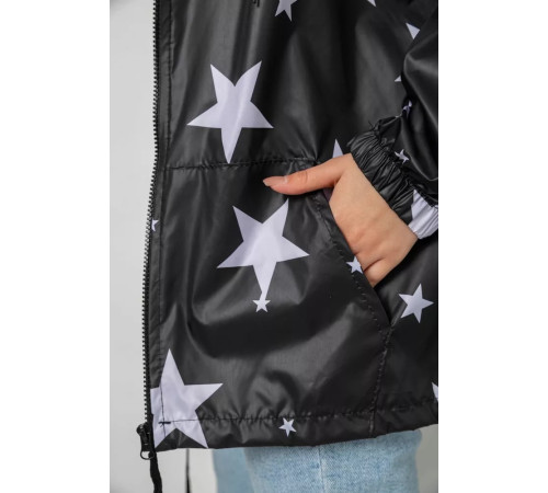 Вітровка жіноча з капюшоном, колір чорний, 238R102-4