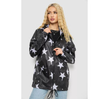 Вітровка жіноча з капюшоном, колір чорний, 238R102-4