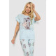 Піжама жіноча з принтом, колір блакитний, 243R6011