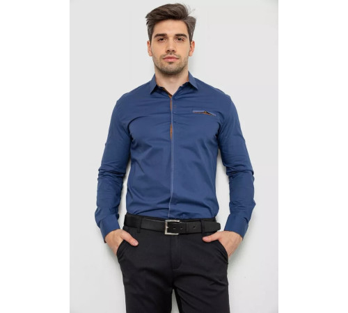 Сорочка чоловіча, колір синій, 214R7004