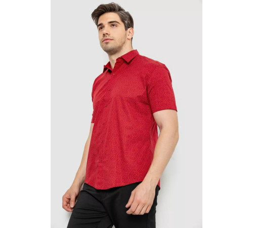 Сорочка чоловіча з принтом, колір бордовий, 214R7339