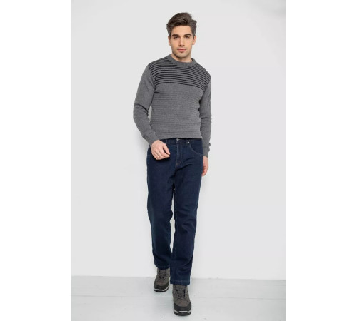 Джинси чоловічі утеплені на флісі, колір синій, 129R9834-1