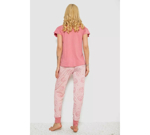 Женская пижама с принтом, цвет пудровый, 243R004-P4
