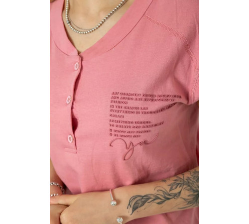 Женская пижама с принтом, цвет пудровый, 243R004-P4